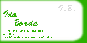 ida borda business card